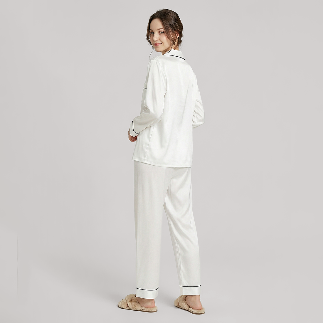 100% Mulberry Silk Long Sleeve Pajama Set（16mm） - Nomee