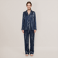 100% Mulberry Silk Diamond Print Long Sleeve Pajama Set - Nomee