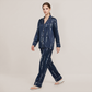 100% Mulberry Silk Diamond Print Long Sleeve Pajama Set - Nomee