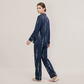 100% Mulberry Silk Diamond Print Long Sleeve Pajama Set - Nomee