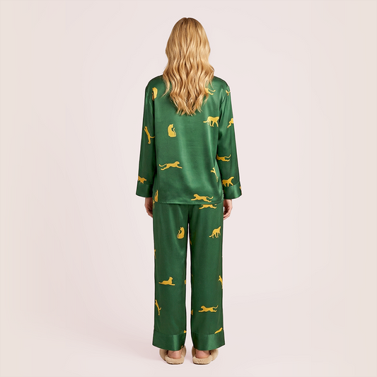 100% Mulberry Silk Long Sleeve Lapel Pajama Set (19mm) - Nomee