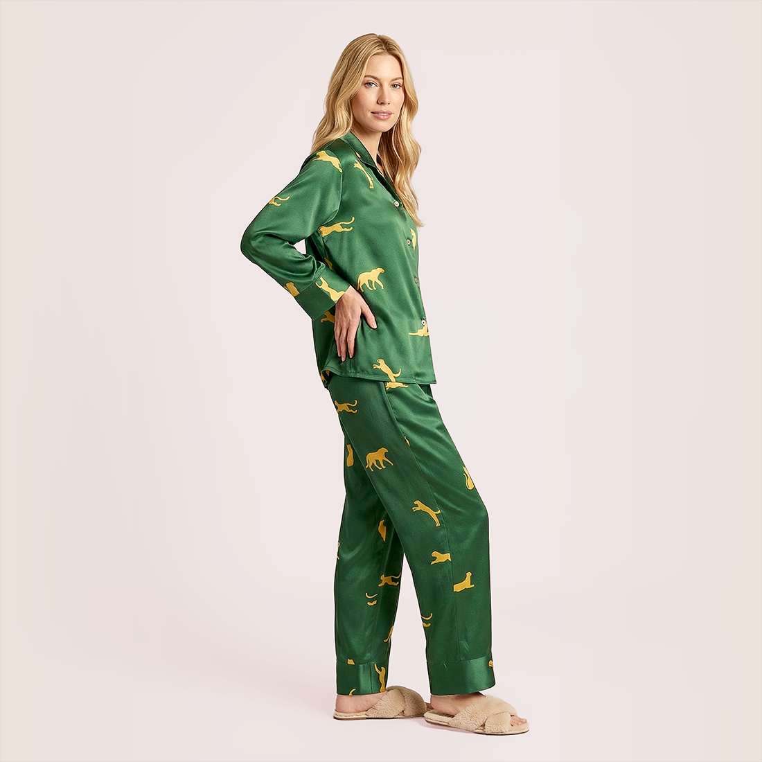 100% Mulberry Silk Long Sleeve Lapel Pajama Set (19mm) - Nomee