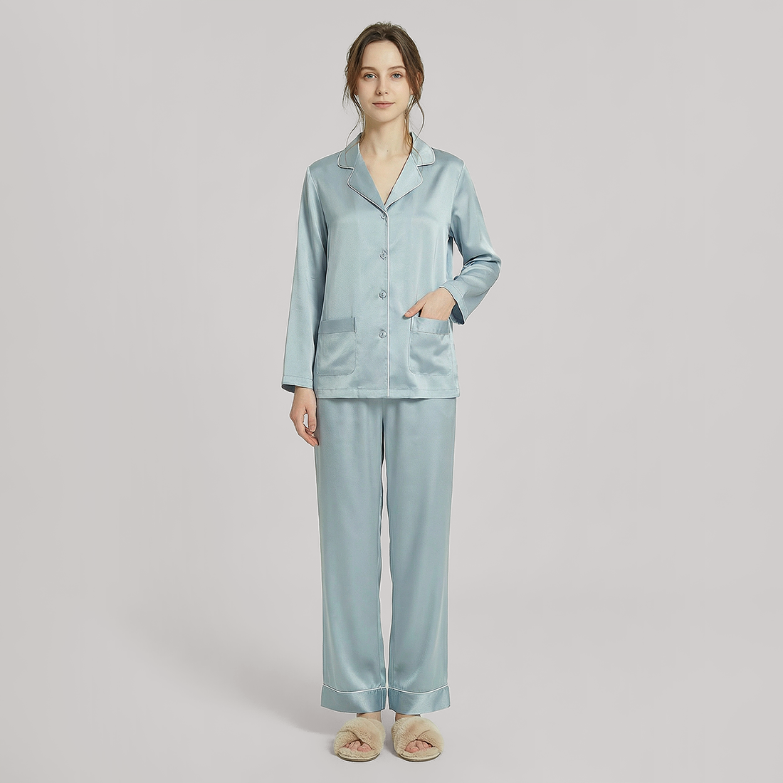 22 Momme Heavyweight Silk Pajama Set - Soft Breathable Sleepwear - Nomee