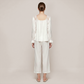 100% Mulberry Silk Square Neck Long Sleeve Pajama Set - Nomee