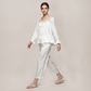 100% Mulberry Silk Square Neck Long Sleeve Pajama Set - Nomee