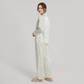 19 Momme Women‘s Silk Pajama Set - Long Sleeve Stripe Print - Nomee