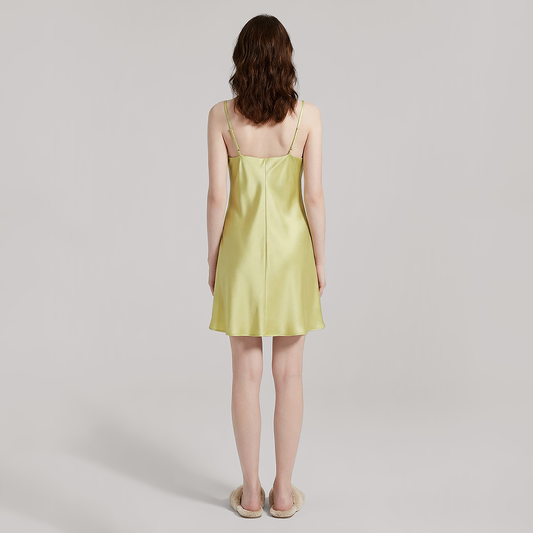 19 Momme Silk Cowl Neck Slip Dress - Sexy Nightgown - Nomee