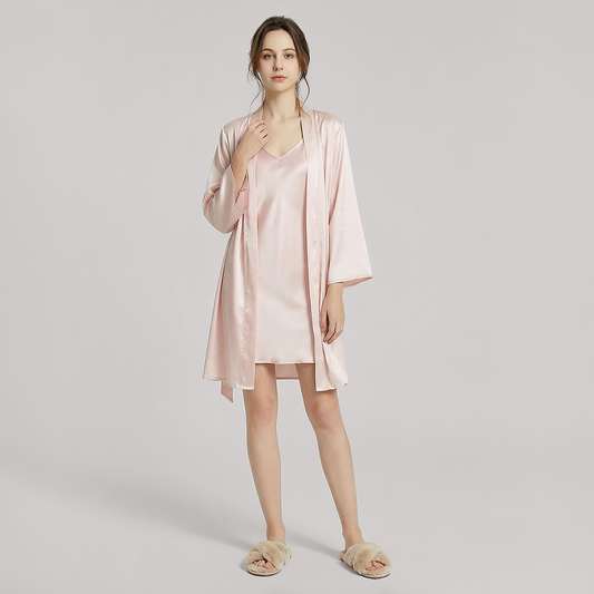 19 Momme Mulberry Silk Robe -  Morning Robe - Nomee