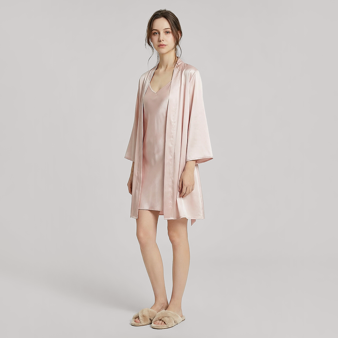 19 Momme Mulberry Silk Robe -  Morning Robe - Nomee