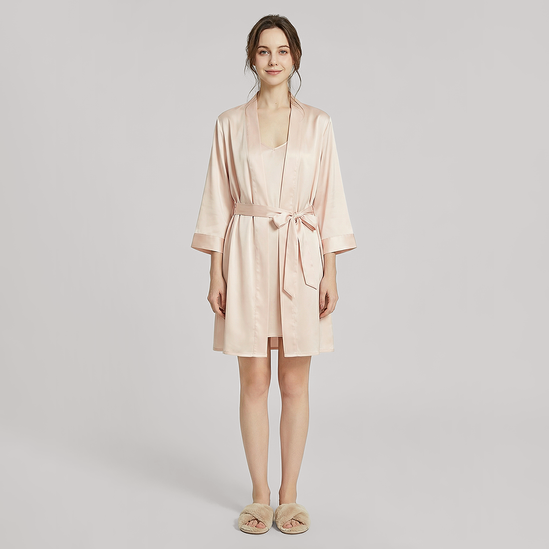 19 Momme Mulberry Silk Robe -  Morning Robe - Nomee