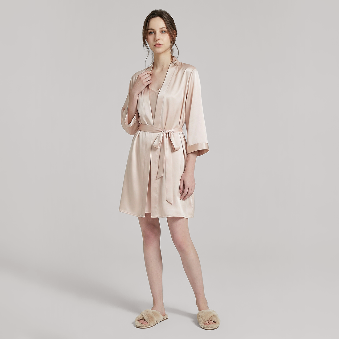 19 Momme Mulberry Silk Robe -  Morning Robe - Nomee