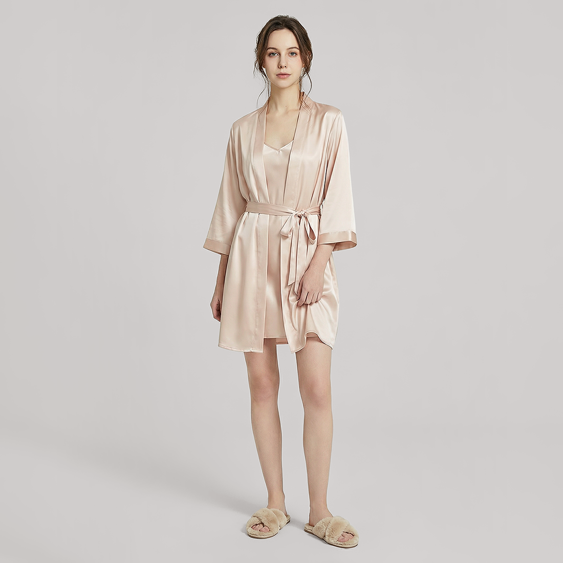 19 Momme Mulberry Silk Robe -  Morning Robe - Nomee