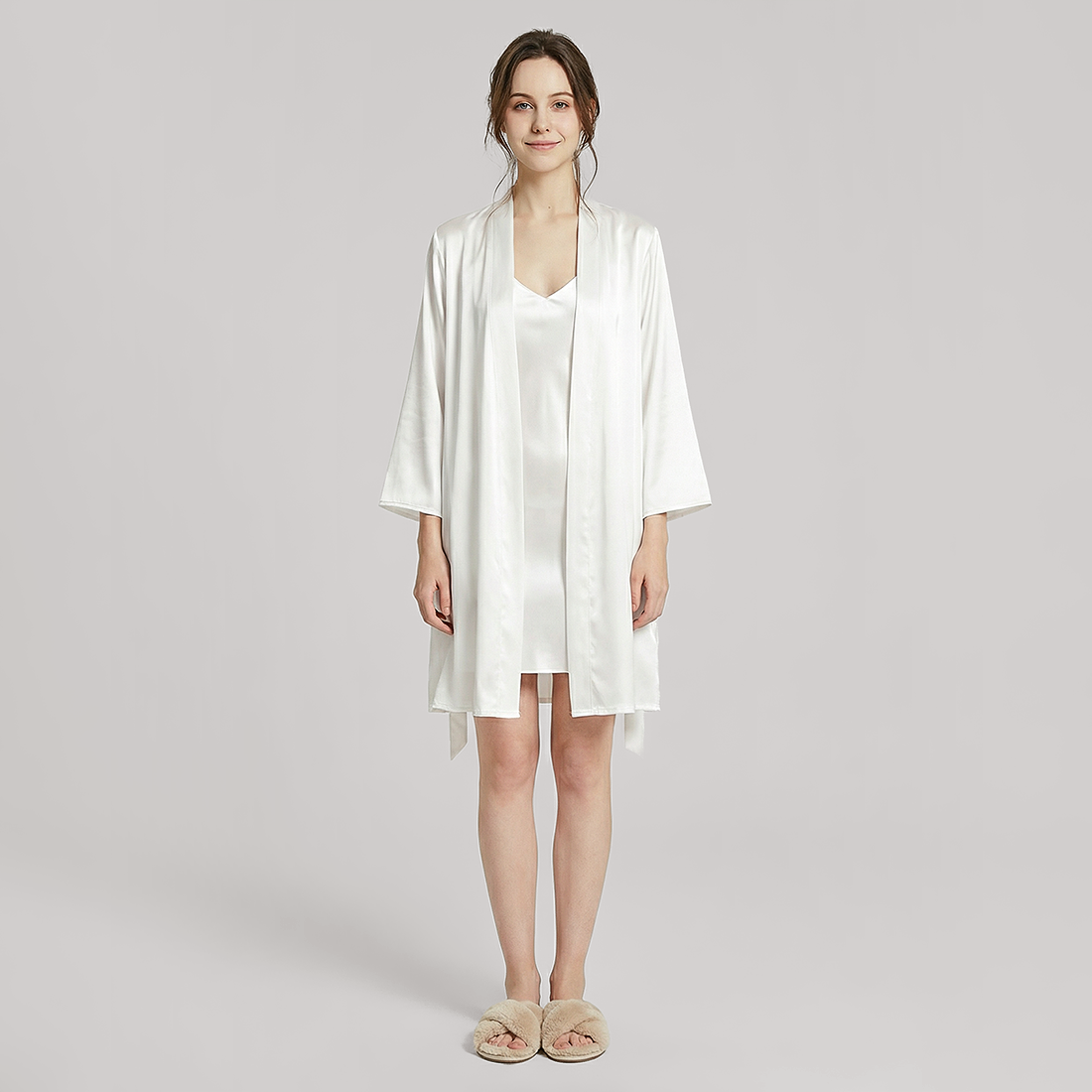 19 Momme Mulberry Silk Robe -  Morning Robe - Nomee