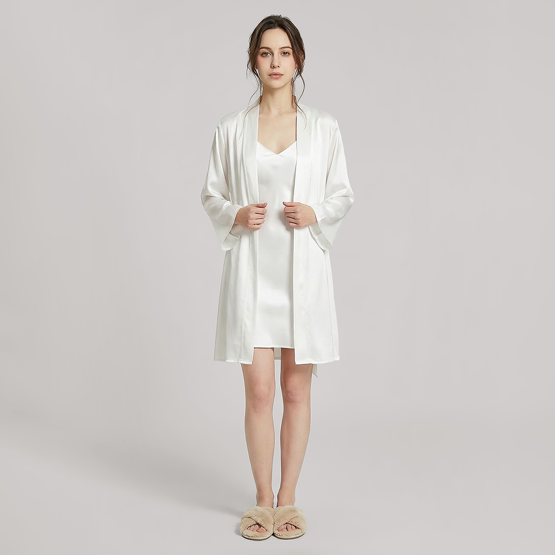 19 Momme Mulberry Silk Robe -  Morning Robe - Nomee