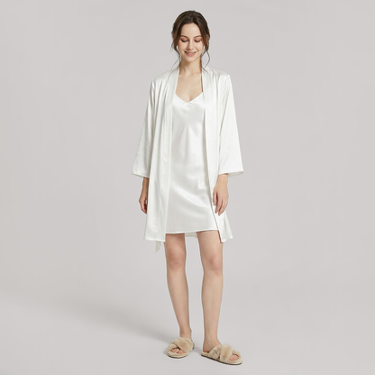 19 Momme Mulberry Silk Robe -  Morning Robe - Nomee