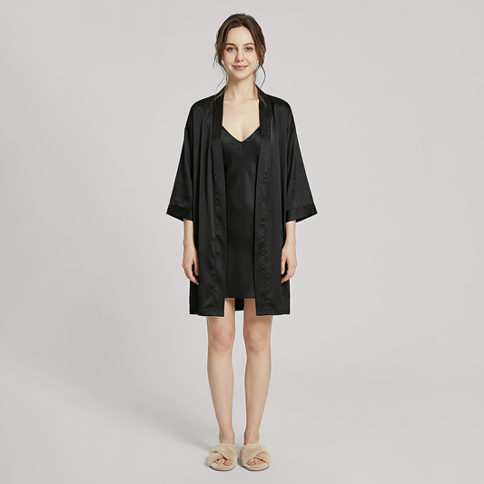 19 Momme Mulberry Silk Robe -  Morning Robe - Nomee