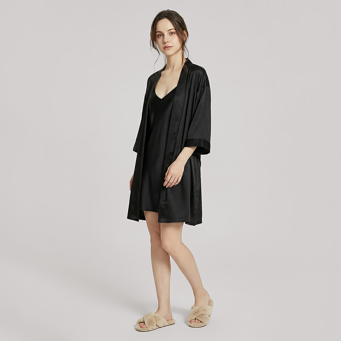19 Momme Mulberry Silk Robe -  Morning Robe - Nomee