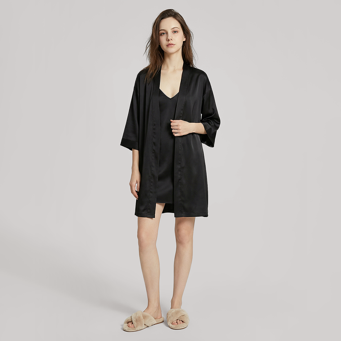 19 Momme Mulberry Silk Robe -  Morning Robe - Nomee