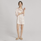 Nomee Butterfly Embroidery 19 Momme Silk Shirt Nightgown-Nomee