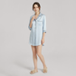 Nomee Butterfly Embroidery 19 Momme Silk Shirt Nightgown-Nomee