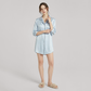 Nomee Butterfly Embroidery 19 Momme Silk Shirt Nightgown-Nomee