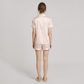 19 Momme Silk Short Sleeve Shorts Set - Pink Stripe Summer Pajama - Nomee