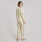19 Momme New Chinese Style Silk Pajama Set - Floral Print Long Sleeve - Nomee