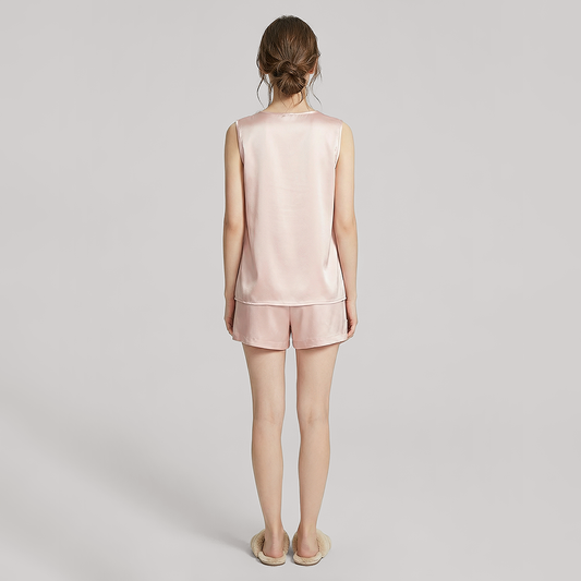 19 Momme Mulberry Silk Sleeveless Pajama Set - Nomee