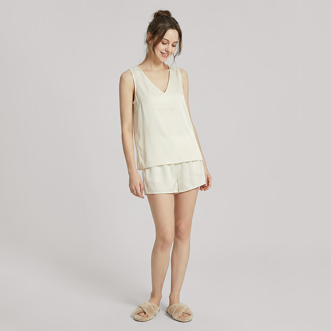 19 Momme Mulberry Silk Sleeveless Pajama Set - Nomee