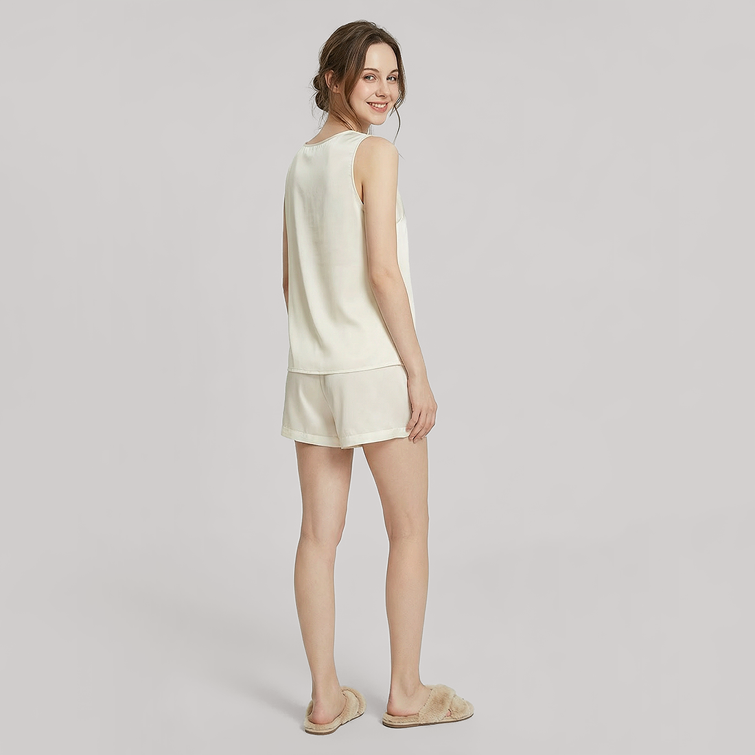 19 Momme Mulberry Silk Sleeveless Pajama Set - Nomee