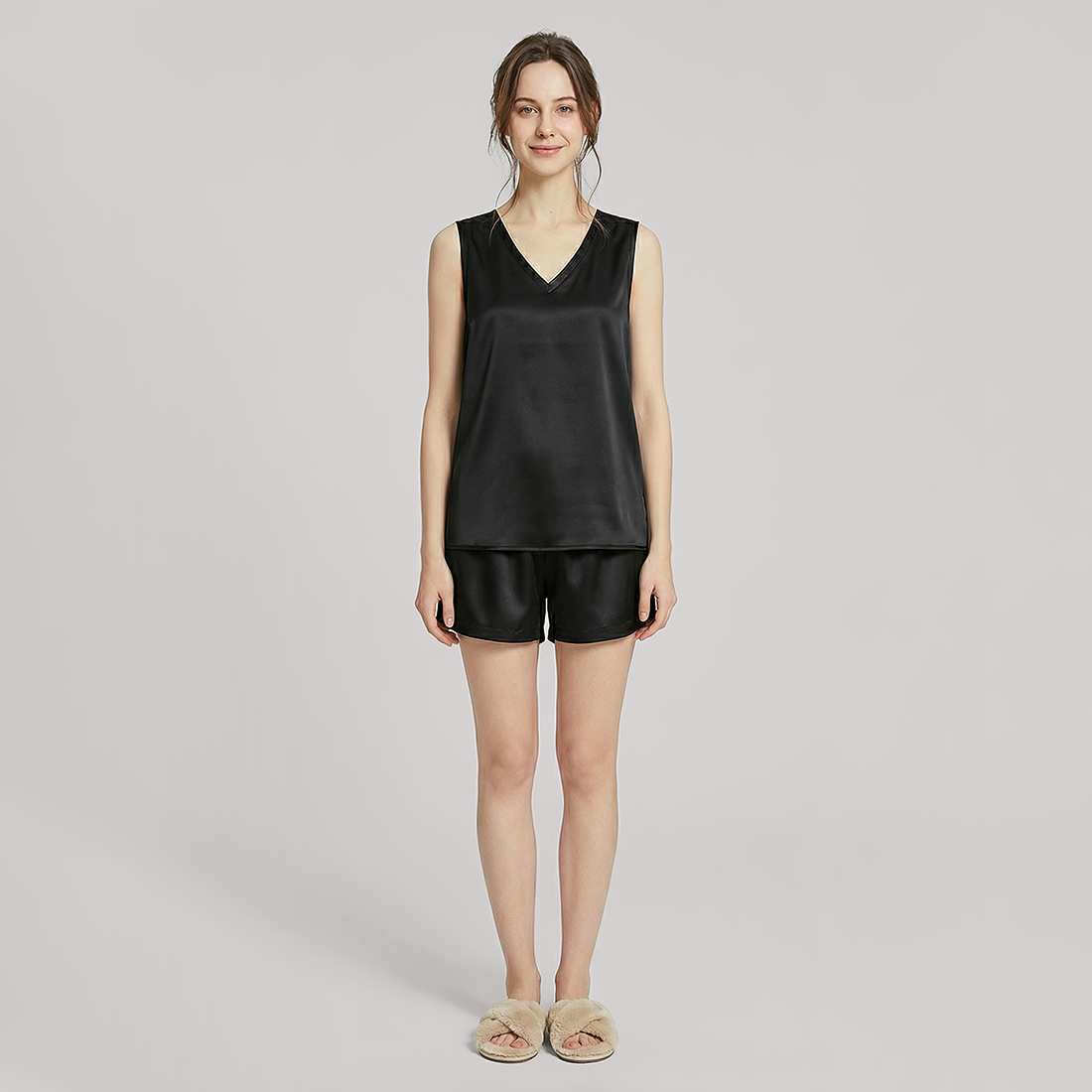 19 Momme Mulberry Silk Sleeveless Pajama Set - Nomee