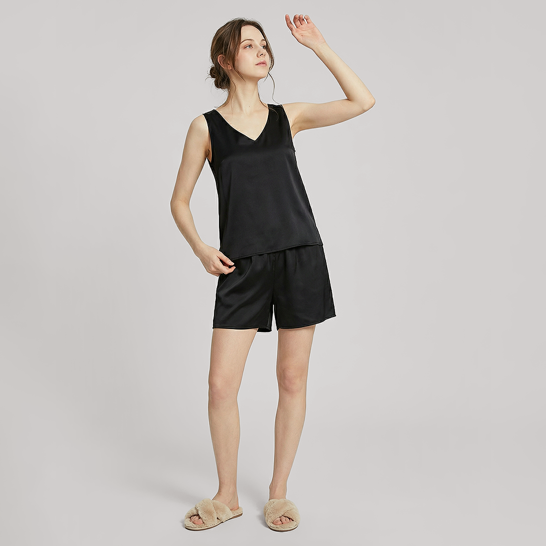 19 Momme Mulberry Silk Sleeveless Pajama Set - Nomee