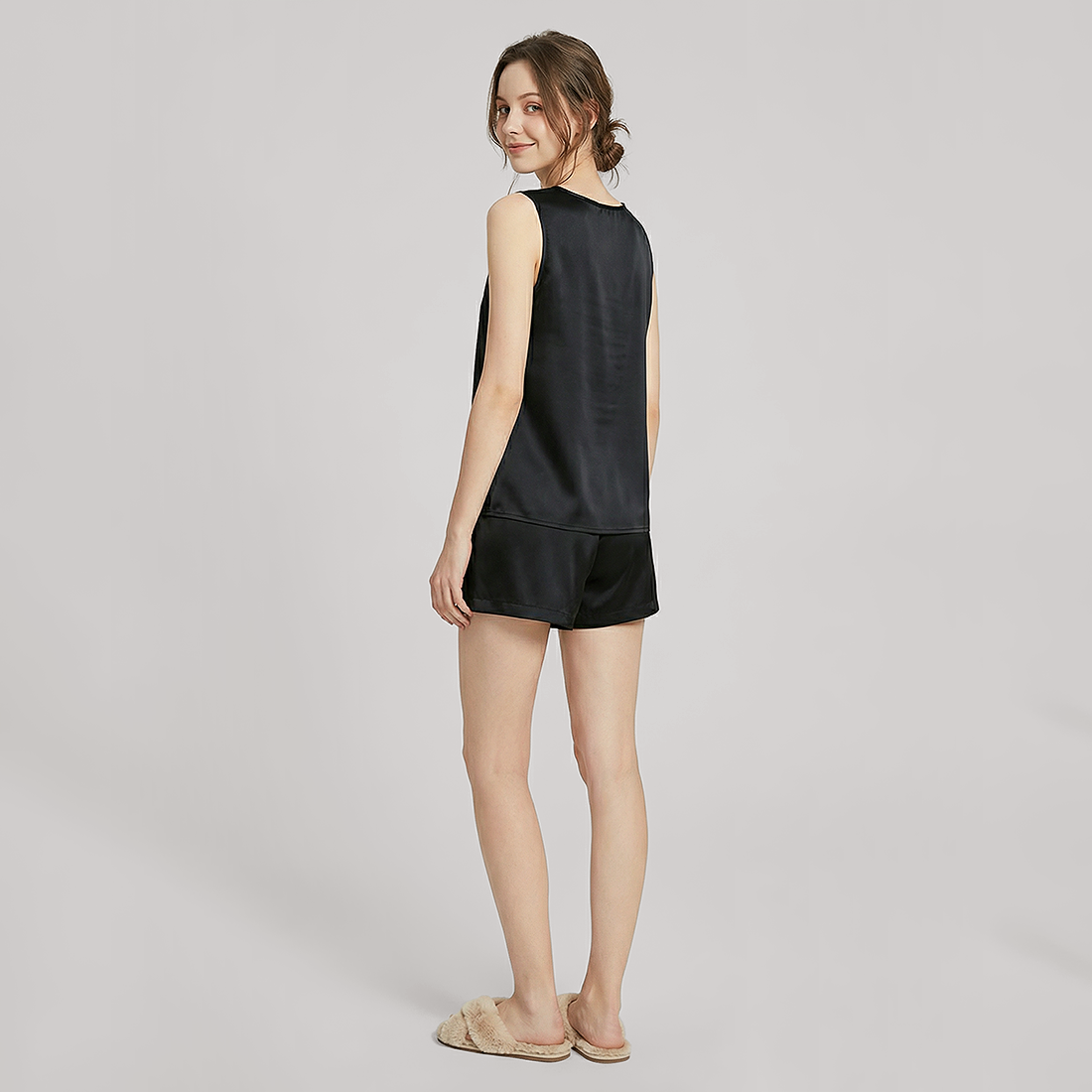 19 Momme Mulberry Silk Sleeveless Pajama Set - Nomee