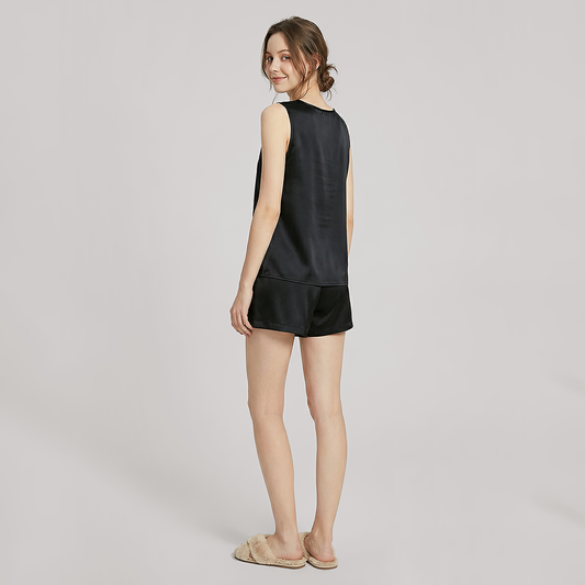 19 Momme Mulberry Silk Sleeveless Pajama Set - Nomee